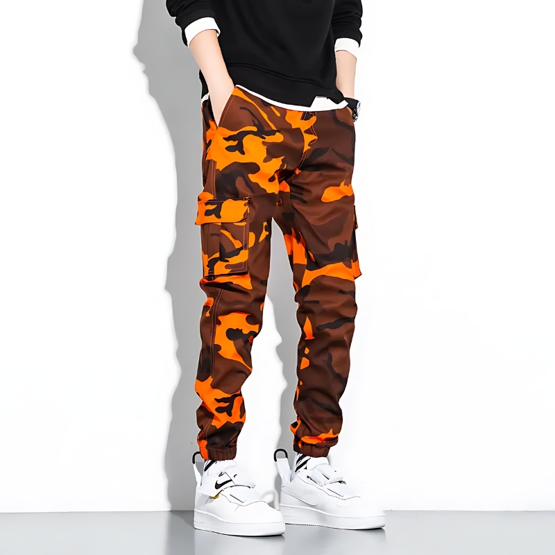 Men's Camo Cargo Trousers with Multi-Pocket Fit, view 13 of 13