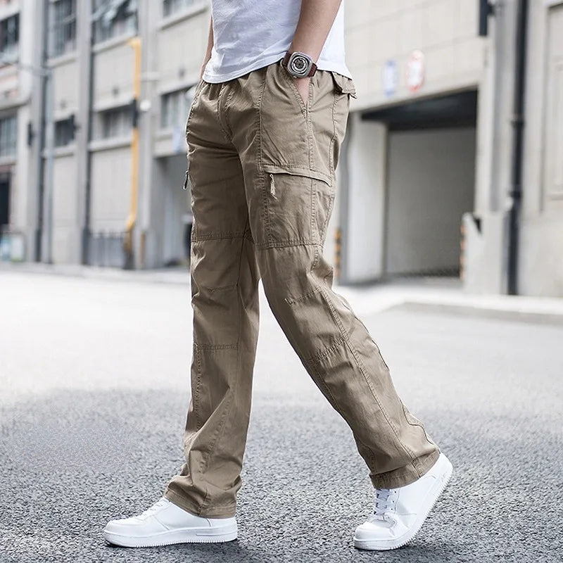 Men's Cargo Trousers with Patchwork Jogger Fit, view 7 of 8