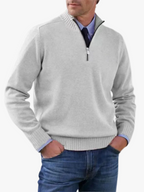 Men's Casual Knit Pullover Half-Zip Jumper with Mock Neck, view 1 of 13