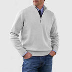 Men's Casual Knit Pullover Half-Zip Jumper with Mock Neck, view 2 of 13