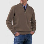 Men's Casual Knit Pullover Half-Zip Jumper with Mock Neck, view 3 of 13