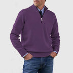 Men's Casual Knit Pullover Half-Zip Jumper with Mock Neck, view 4 of 13