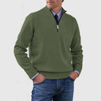 Men's Casual Knit Pullover Half-Zip Jumper with Mock Neck, view 5 of 13