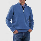 Men's Casual Knit Pullover Half-Zip Jumper with Mock Neck, view 7 of 13