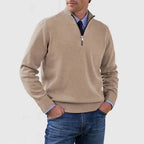 Men's Casual Knit Pullover Half-Zip Jumper with Mock Neck, view 8 of 13