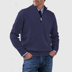 Men's Casual Knit Pullover Half-Zip Jumper with Mock Neck, view 11 of 13