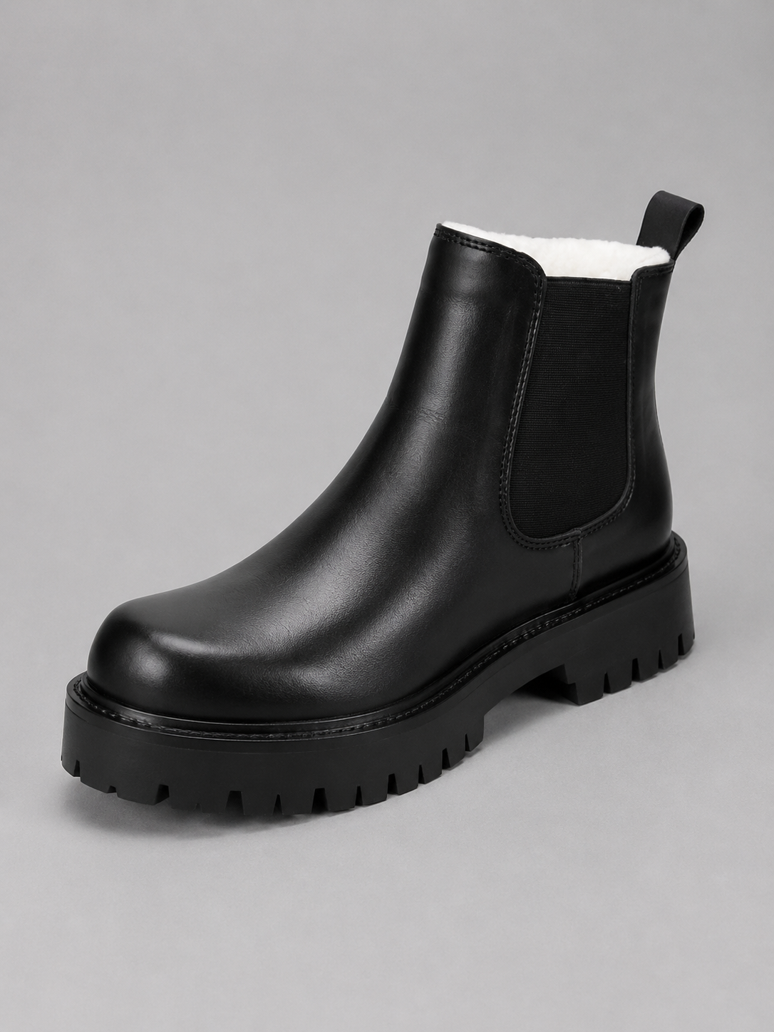 Men's Chunky Chelsea Boots with slip-on thick sole design.