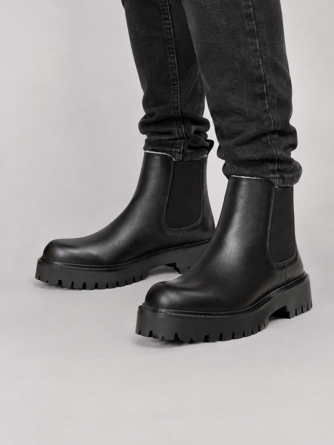 Alternate product view 4 of men's Chunky Chelsea Boots with slip-on thick sole design.