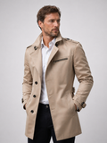 Men's Classic Belted Trench Coat with Tailored Fit, view 1 of 8