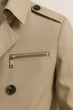 Men's Classic Belted Trench Coat with Tailored Fit, view 3 of 8