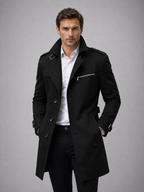 Men's Classic Belted Trench Coat with Tailored Fit, view 7 of 8