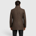 Alternate product view 6 of men's Collar Wool Coat with stand collar padded design.