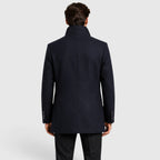 Alternate product view 10 of men's Collar Wool Coat with stand collar padded design.