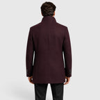 Alternate product view 13 of men's Collar Wool Coat with stand collar padded design.
