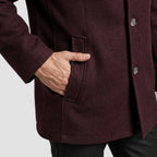 Alternate product view 14 of men's Collar Wool Coat with stand collar padded design.