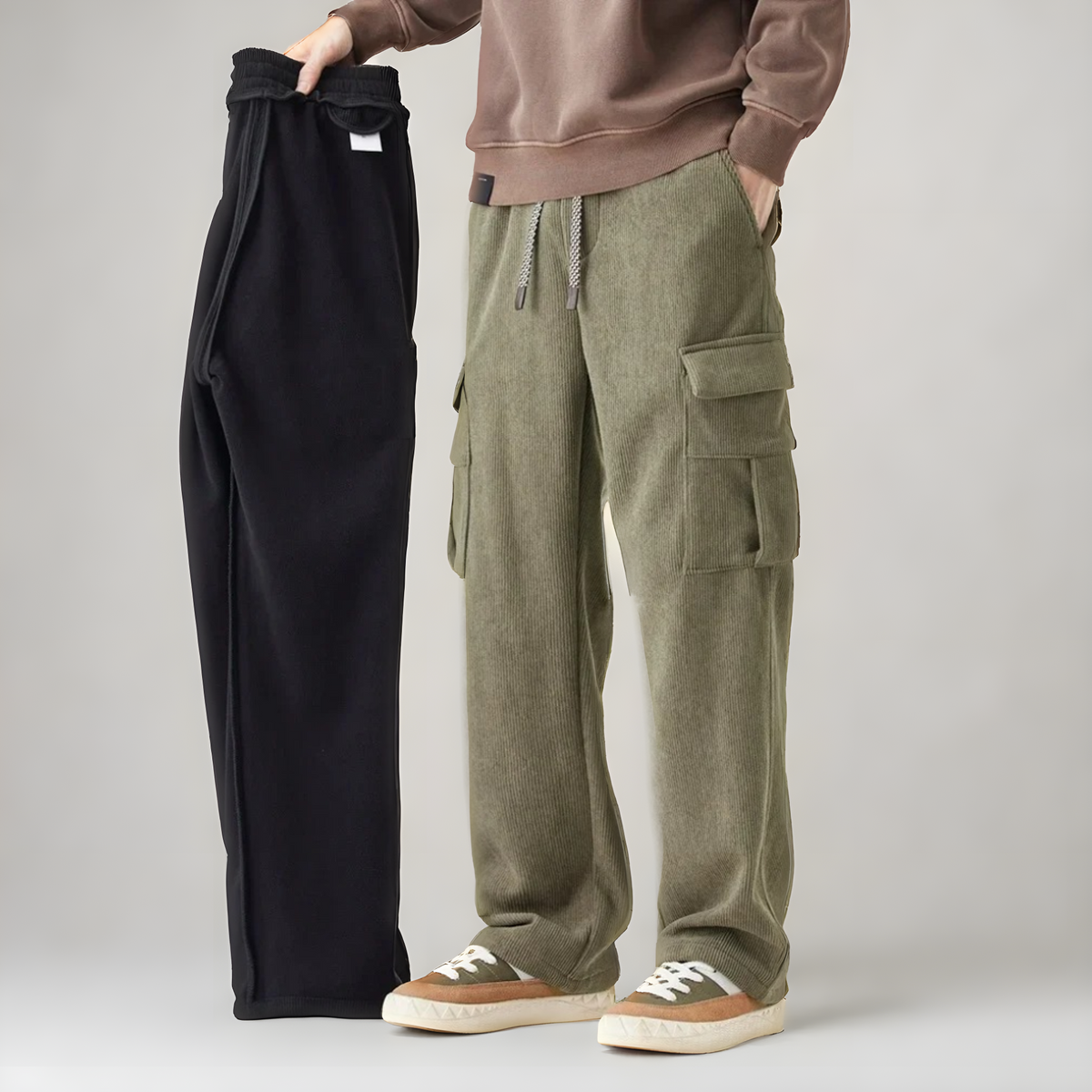 Men's Comfort Cargo Trousers with Drawstring Fit, view 4 of 5