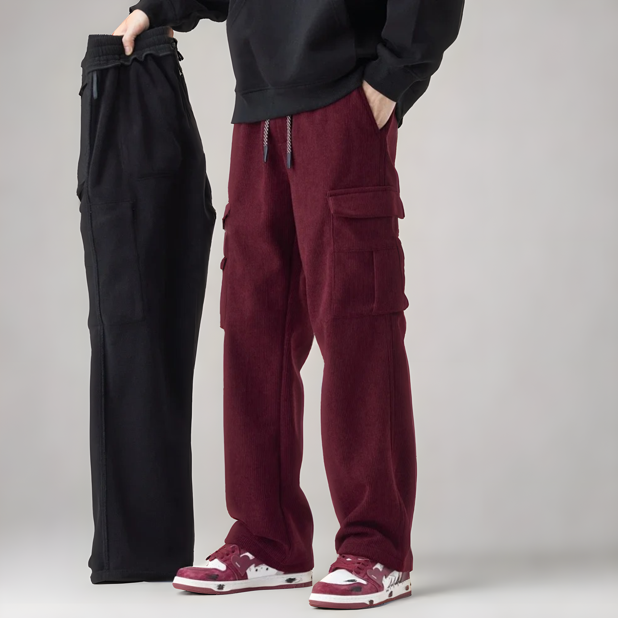 Men's Comfort Cargo Trousers with Drawstring Fit, view 5 of 5