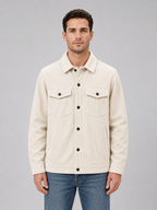 Men's Corduroy Overshirt with button-up shirt jacket.