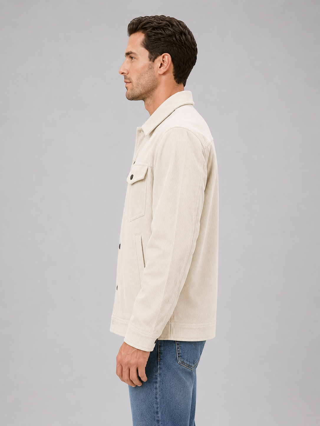 Alternate product view 4 of men's Corduroy Overshirt with button-up shirt jacket.