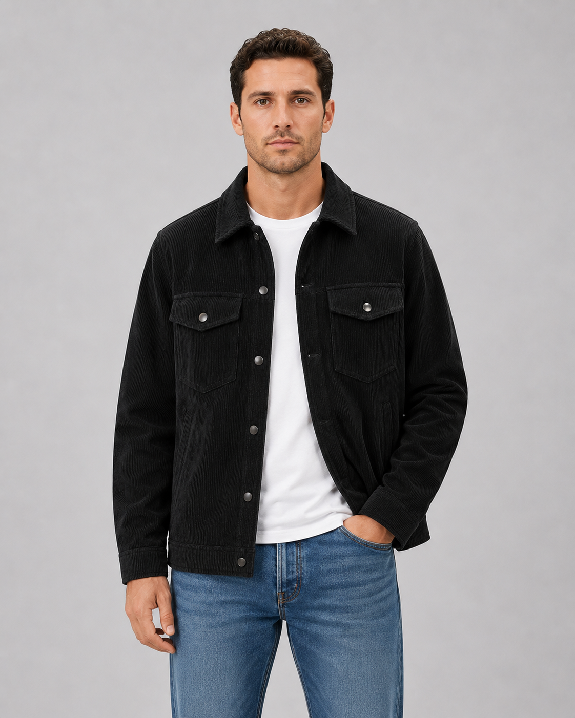 Alternate product view 5 of men's Corduroy Overshirt with button-up shirt jacket.