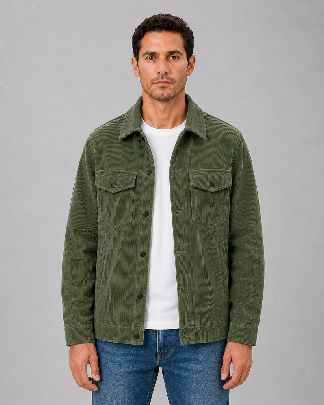 Alternate product view 7 of men's Corduroy Overshirt with button-up shirt jacket.
