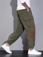 Men's Corduroy Trousers with Cargo Jogger Fit, view 4 of 5