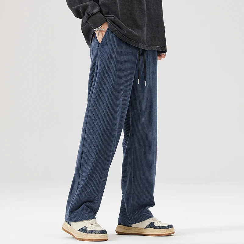 Men's Corduroy Trousers with Drawstring Casual Fit, view 5 of 9