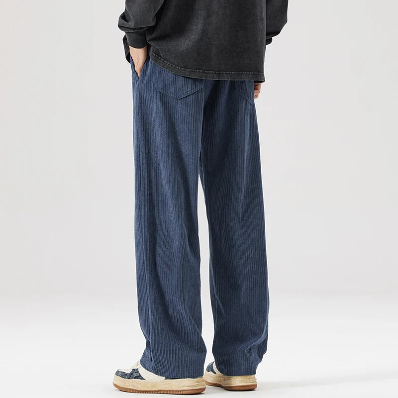 Men's Corduroy Trousers with Drawstring Casual Fit, view 6 of 9