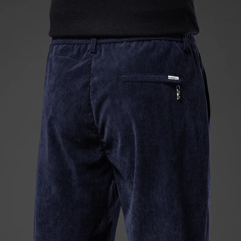 Men's Corduroy Trousers with Drawstring Relaxed Fit, view 3 of 6