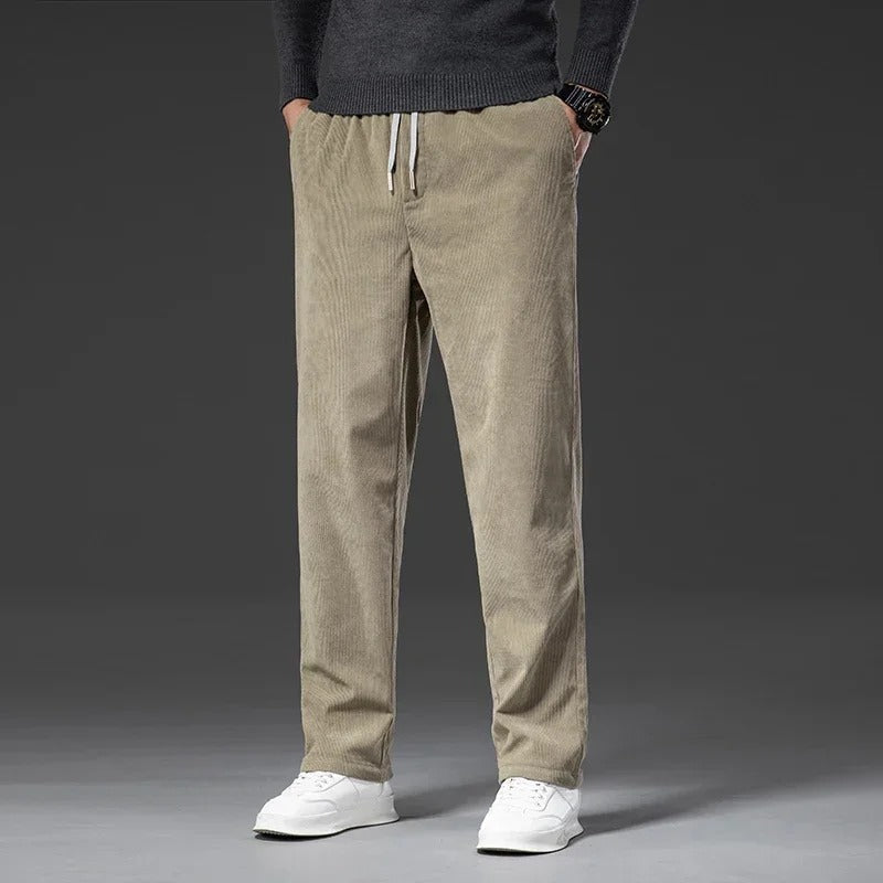Men's Corduroy Trousers with Drawstring Relaxed Fit, view 5 of 6