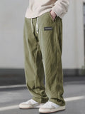 Men's Corduroy Trousers with Drawstring Wide Leg, view 1 of 8