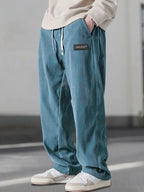 Men's Corduroy Trousers with Drawstring Wide Leg, view 2 of 8