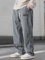 Men's Corduroy Trousers with Drawstring Wide Leg, view 3 of 8