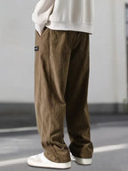 Men's Corduroy Trousers with Drawstring Wide Leg, view 8 of 8