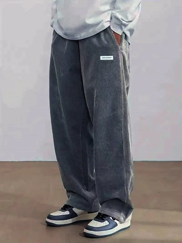 Men's Corduroy Trousers with Relaxed Jogger Fit, view 1 of 8
