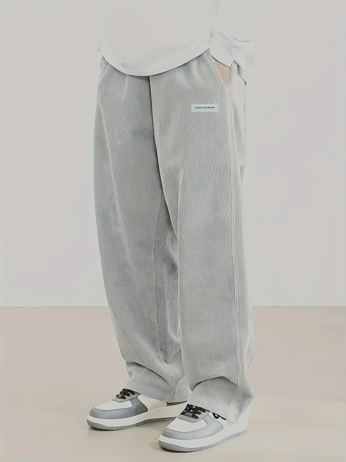 Men's Corduroy Trousers with Relaxed Jogger Fit, view 3 of 8