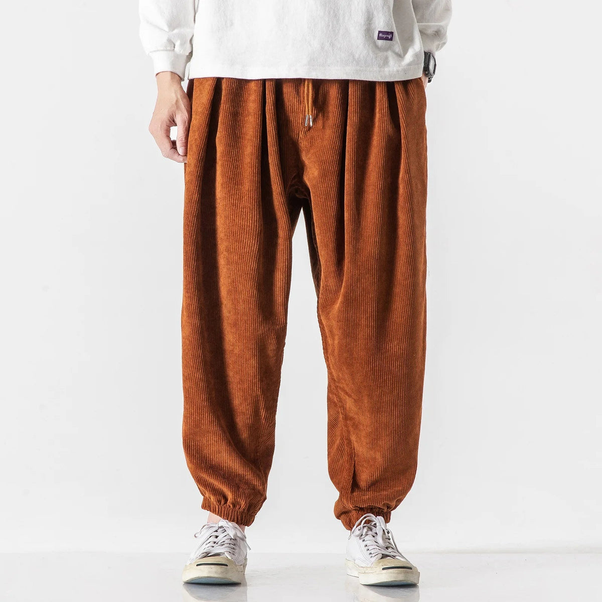 Men's Corduroy Trousers with Relaxed Straight Leg, view 1 of 14