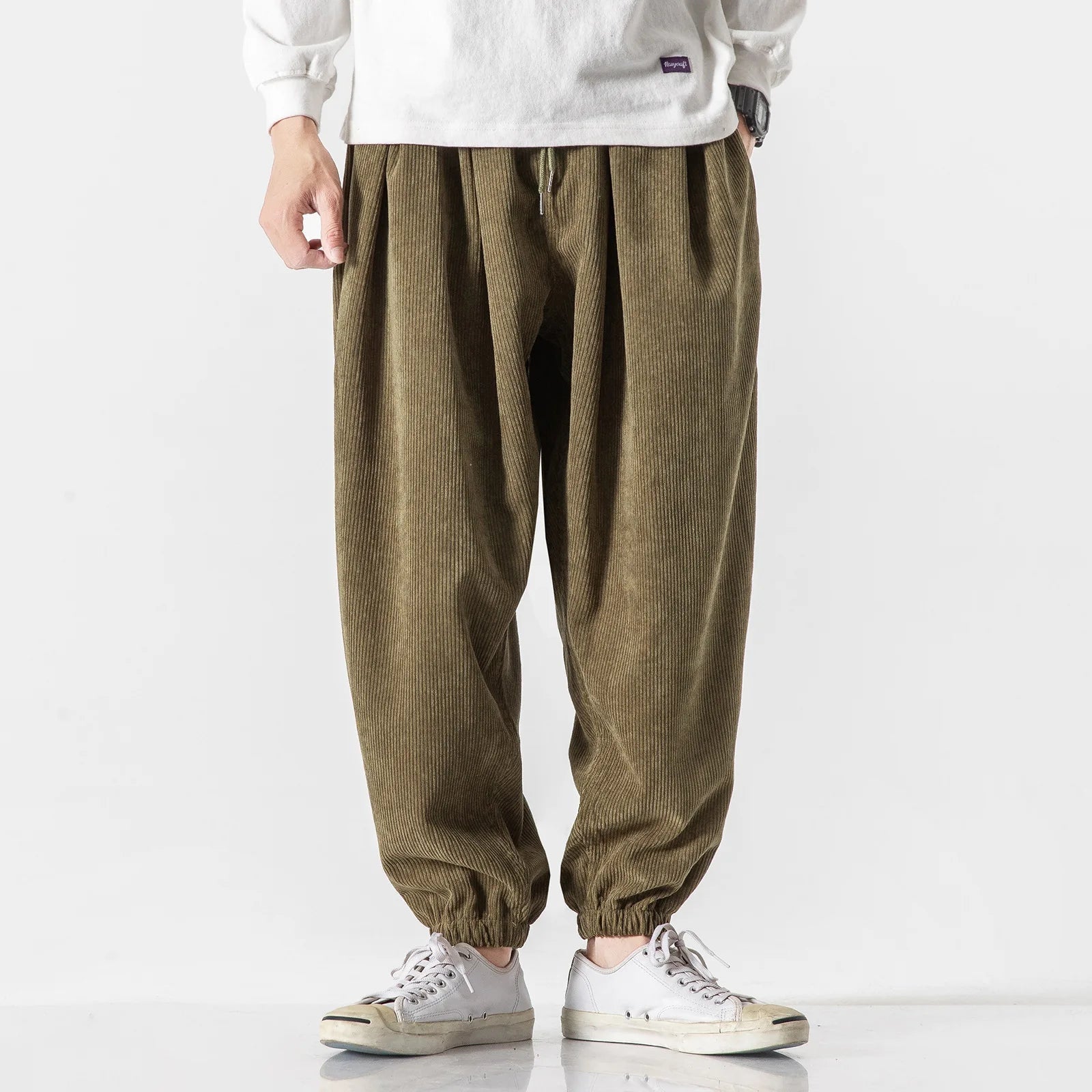 Men's Corduroy Trousers with Relaxed Straight Leg, view 7 of 14