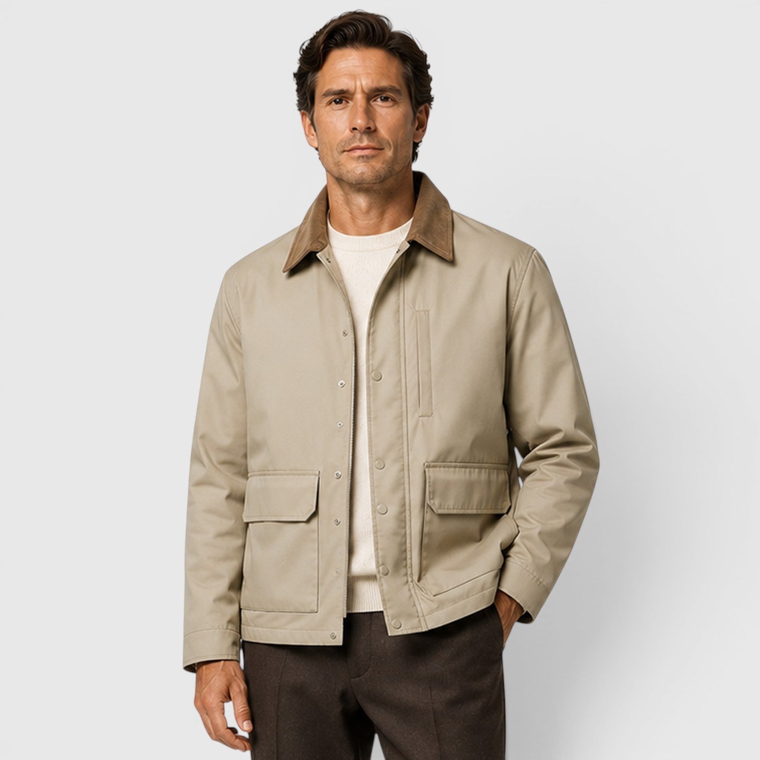 Men's Cotton Jacket with lightweight utility design.