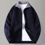 Men's Draped Mock Neck Cardigan with Longline Fit, view 6 of 9