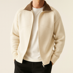 Men's Draped Mock Neck Cardigan with Longline Fit, view 7 of 9