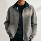 Men's Draped Mock Neck Cardigan with Longline Fit, view 8 of 9