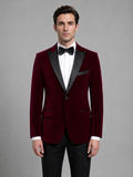 Mens Formal Dinner Jacket Blazer, Velvet-Look Finish - product image 1