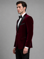 Mens Formal Dinner Jacket Blazer, Velvet-Look Finish - product image 3