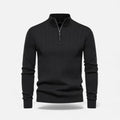 Men's Half-Zip Cardigan with Ribbed High Collar, view 1 of 15