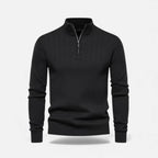 Men's Half-Zip Cardigan with Ribbed High Collar, view 1 of 15