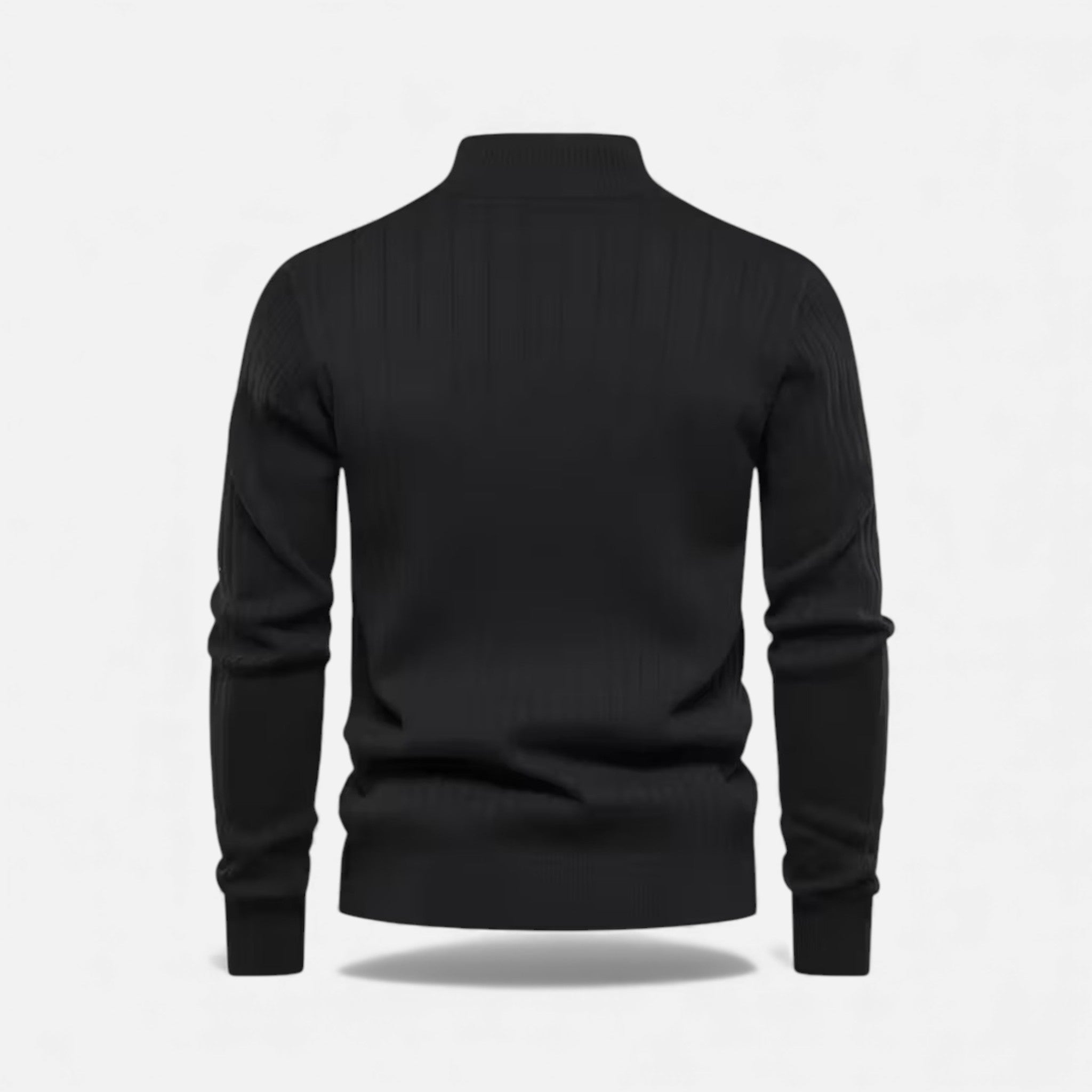 Men's Half-Zip Cardigan with Ribbed High Collar, view 4 of 15