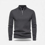 Men's Half-Zip Cardigan with Ribbed High Collar, view 5 of 15