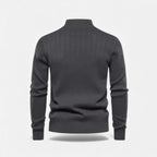 Men's Half-Zip Cardigan with Ribbed High Collar, view 6 of 15