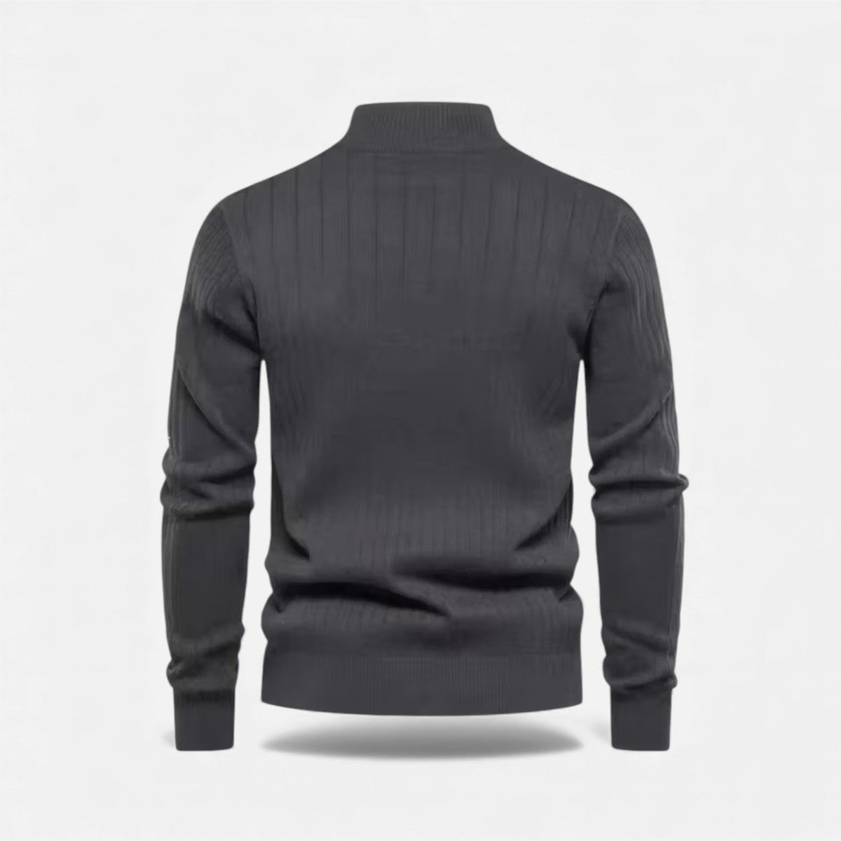 Men's Half-Zip Cardigan with Ribbed High Collar, view 6 of 15